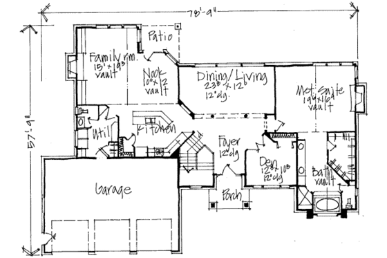 Floor Plan - Main Floor for European House Plan #308-141 - 4 bed, 2.5 bath