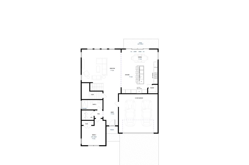 Dream House Plan - Floor Plan - Main Floor for Contemporary House Plan #1129-25 - 4 bed, 3 bath