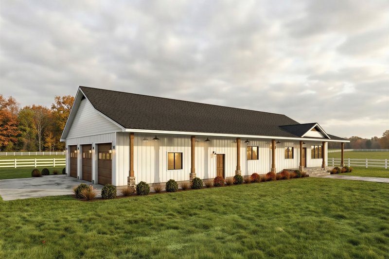 Home Plan - Exterior - Front Elevation 2 for Barndominium House Plan #1084-6 - 3 bed, 2.5 bath