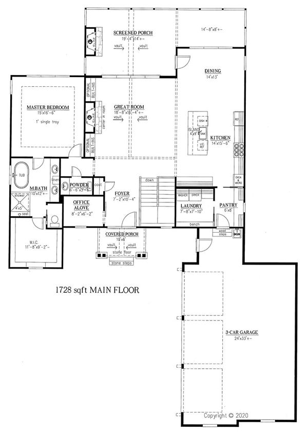 Craftsman Floor Plan - Main Floor Plan #437-123