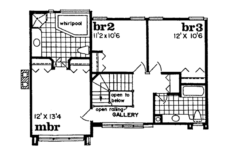 Home Plan - Floor Plan - Upper Floor for Prairie House Plan #47-691 - 3 bed, 2.5 bath