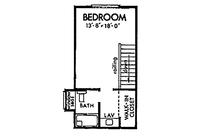 Architectural House Design - Floor Plan - Upper Floor for Prairie House Plan #320-1225 - 3 bed, 2 bath