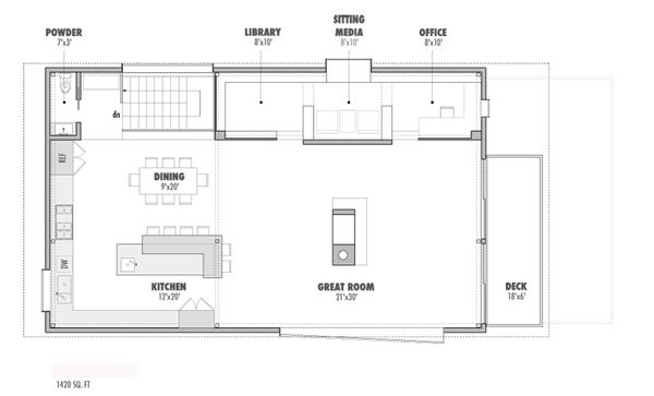 Modern Floor Plan - Upper Floor Plan #469-1