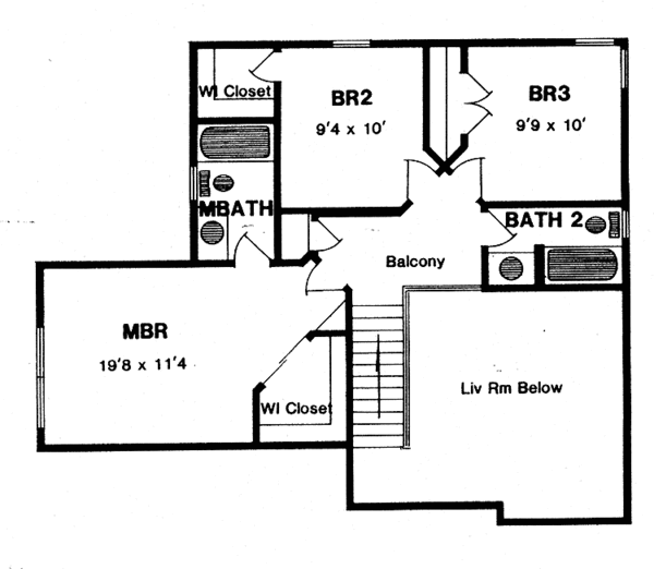 Home Plan - Bungalow Floor Plan - Upper Floor Plan #316-200