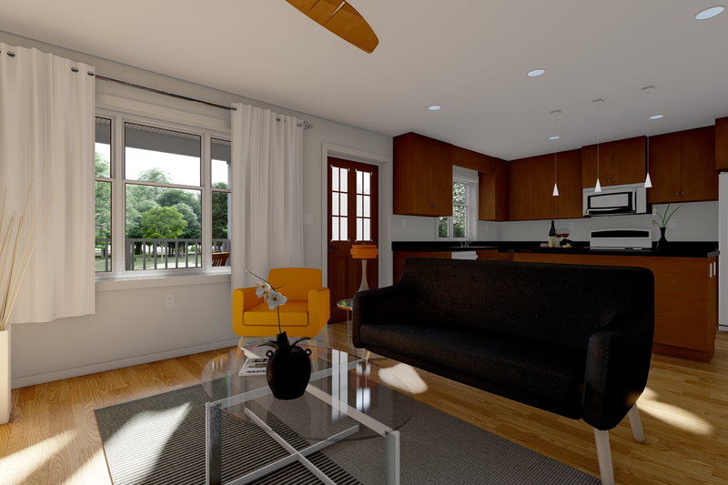 Home Plan - Interior - Family Room for Cottage House Plan #126-178 - 1 bed, 1 bath