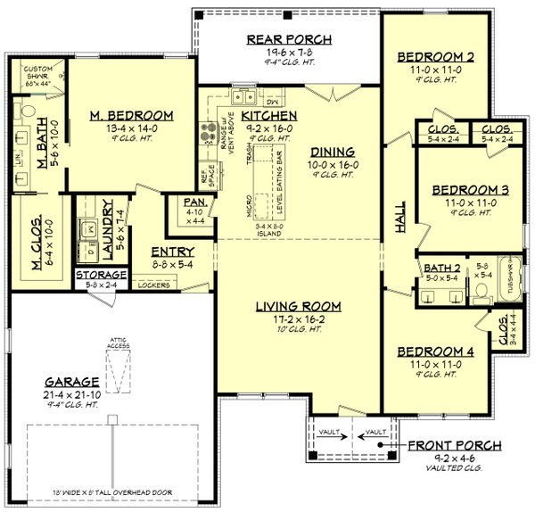 Farmhouse Floor Plan - Main Floor Plan #430-335