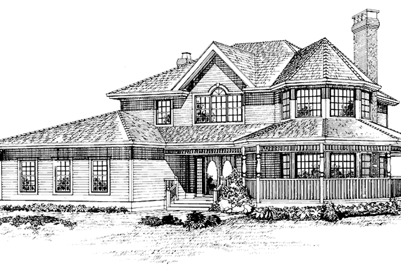Dream House Plan - Victorian Exterior - Front Elevation Plan #47-773