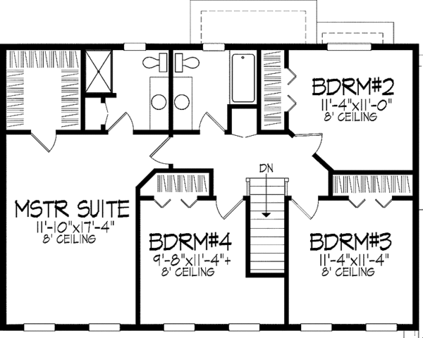 Home Plan - Colonial Floor Plan - Upper Floor Plan #51-725
