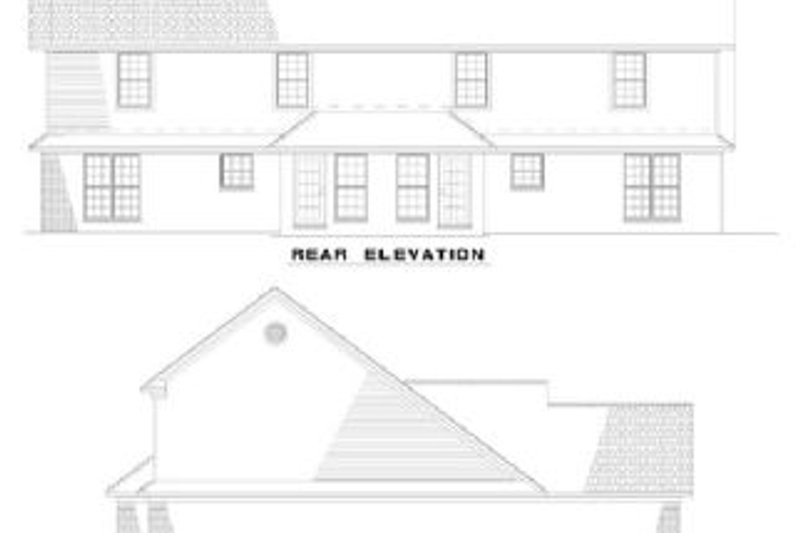 House Plan Design - Exterior - Rear Elevation for Traditional House Plan #17-1050 - 3 bed, 2 bath