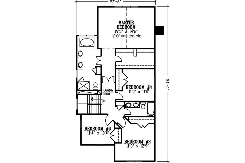 Dream House Plan - Floor Plan - Upper Floor for Country House Plan #953-102 - 4 bed, 2.5 bath