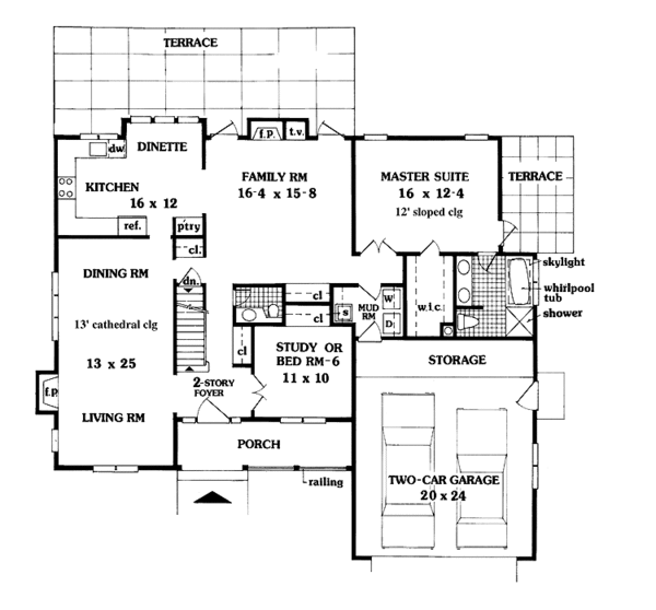 Home Plan - Country Floor Plan - Main Floor Plan #3-309