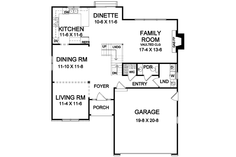 Dream House Plan - Floor Plan - Main Floor for Traditional House Plan #328-393 - 3 bed, 2.5 bath
