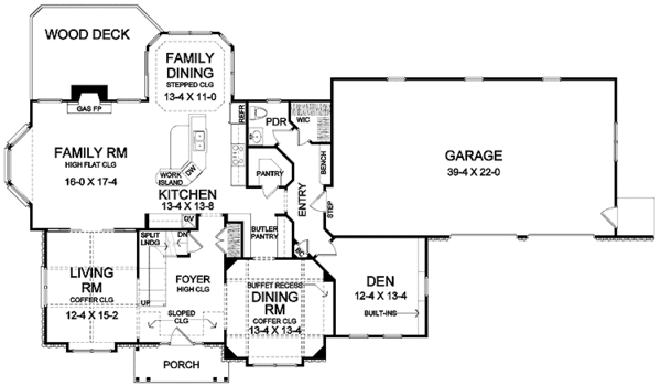 House Plan Design - Traditional Floor Plan - Main Floor Plan #328-368