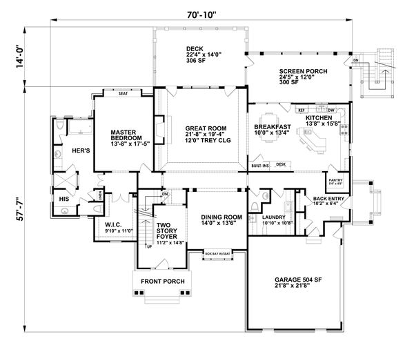 Traditional Floor Plan - Main Floor Plan #30-345