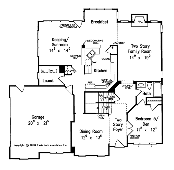 Home Plan - Colonial Floor Plan - Main Floor Plan #927-848