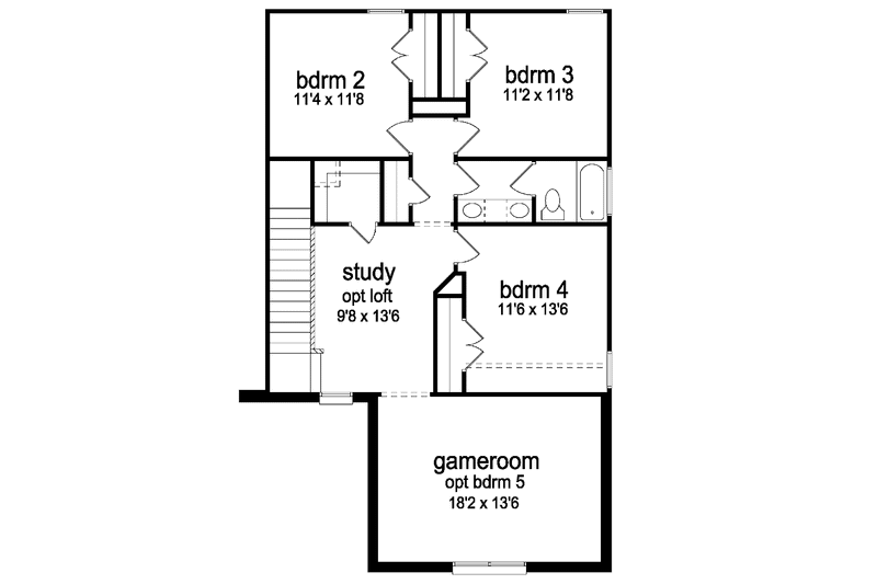 Home Plan - Floor Plan - Upper Floor for Traditional House Plan #84-690 - 4 bed, 2.5 bath