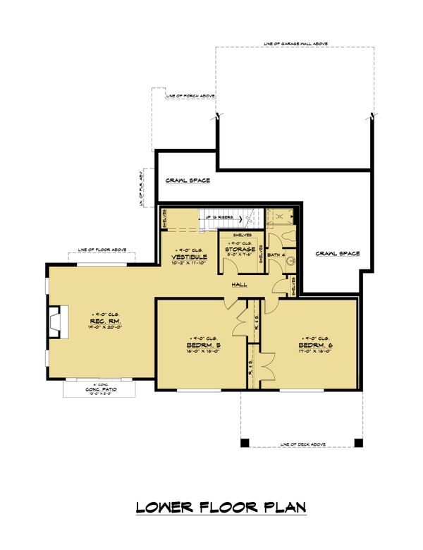 House Plan Design - Contemporary Floor Plan - Lower Floor Plan #1066-117