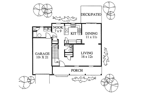 Floor Plan - Main Floor for Country House Plan #1053-15 - 3 bed, 2.5 bath