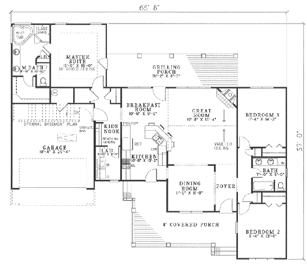 House Plan Design - Traditional Floor Plan - Main Floor Plan #17-1147