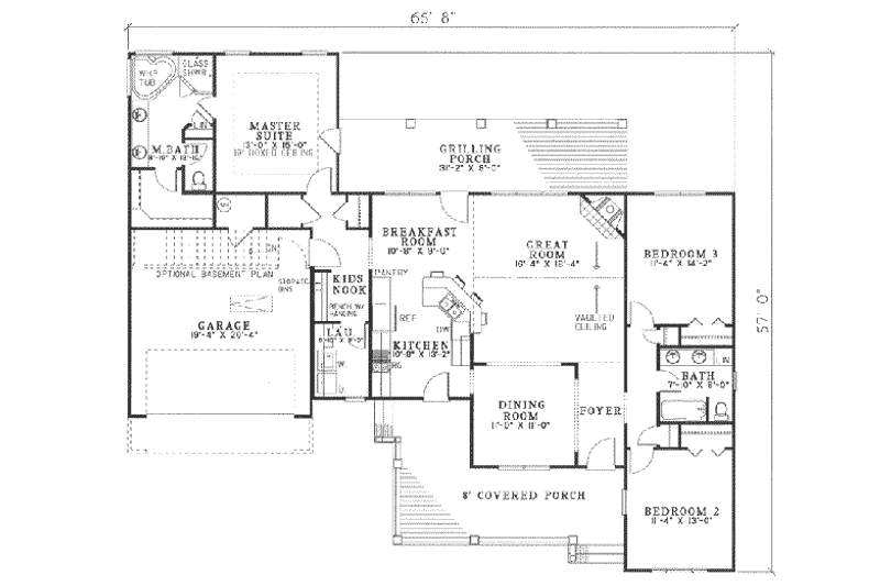 Dream House Plan - Floor Plan - Main Floor for Traditional House Plan #17-1147 - 3 bed, 2 bath
