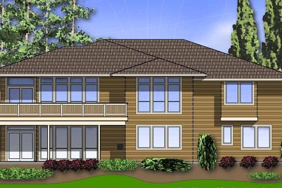Exterior - Rear Elevation for Mediterranean House Plan #48-887 - 4 bed, 4 bath