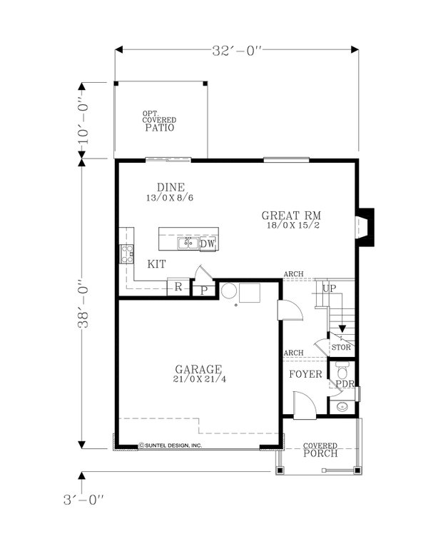 House Blueprint - Craftsman Floor Plan - Main Floor Plan #53-767