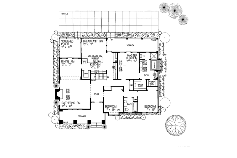 Home Plan - Floor Plan - Main Floor for Craftsman House Plan #72-836 - 3 bed, 2 bath