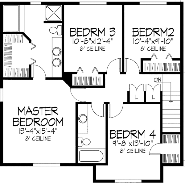 Dream House Plan - Colonial Floor Plan - Upper Floor Plan #51-850