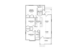 Floor Plan - Main Floor for Craftsman House Plan #936-16 - 3 bed, 2 bath