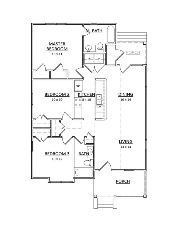 House Design - Craftsman Floor Plan - Main Floor Plan #936-16