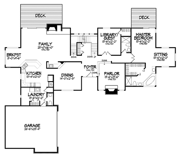 Dream House Plan - Traditional Floor Plan - Main Floor Plan #320-742