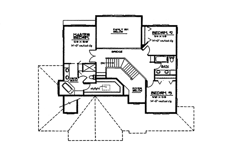 House Blueprint - Floor Plan - Upper Floor for Country House Plan #997-12 - 4 bed, 2.5 bath