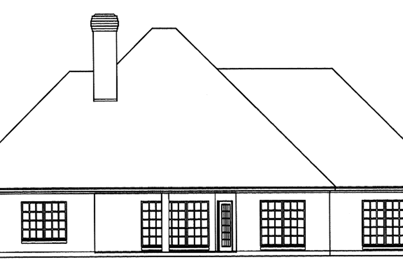Home Plan - Exterior - Rear Elevation for Country House Plan #42-561 - 4 bed, 2 bath
