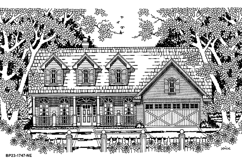 Home Plan - Country Exterior - Front Elevation Plan #42-433