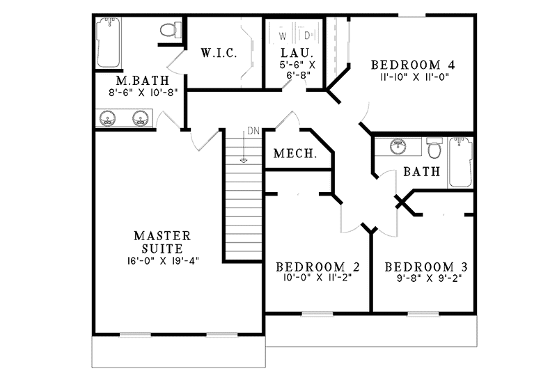 Dream House Plan - Floor Plan - Upper Floor for Country House Plan #17-3074 - 4 bed, 2.5 bath