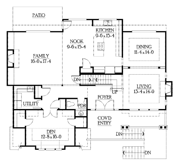 Dream House Plan - Craftsman Floor Plan - Main Floor Plan #132-402