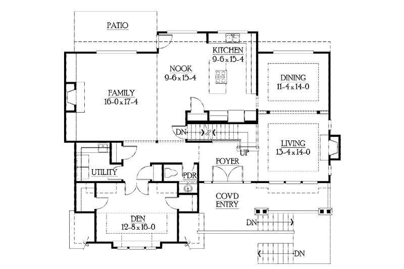 Home Plan - Floor Plan - Main Floor for Craftsman House Plan #132-402 - 4 bed, 3.5 bath