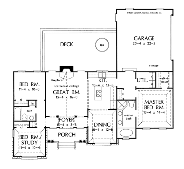 Architectural House Design - Ranch Floor Plan - Main Floor Plan #929-202