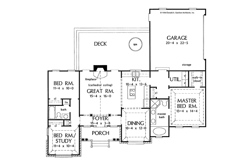 Dream House Plan - Floor Plan - Main Floor for Ranch House Plan #929-202 - 3 bed, 2 bath