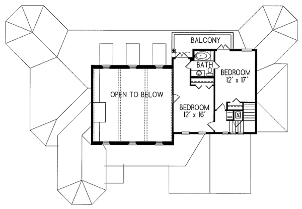 Architectural House Design - Mediterranean Floor Plan - Upper Floor Plan #76-127