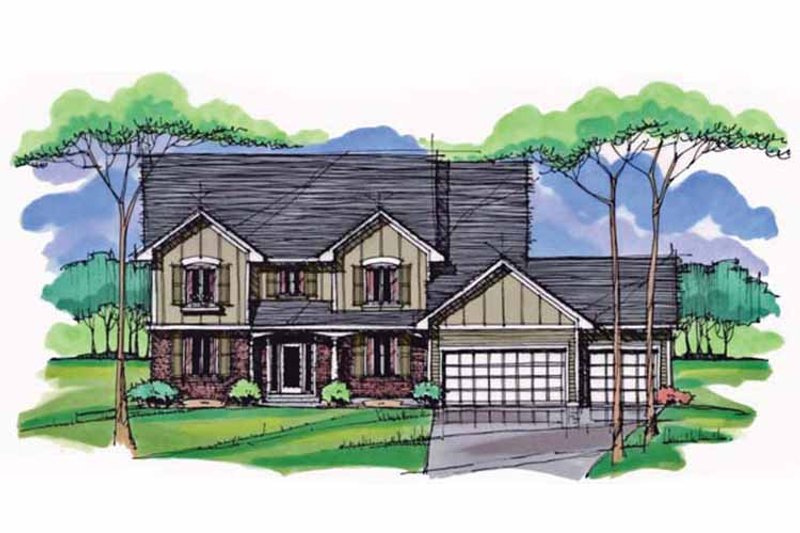 Home Plan - Exterior - Front Elevation 3 for Colonial House Plan #51-1006 - 4 bed, 2.5 bath