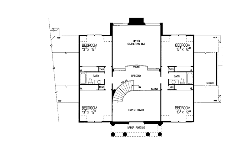 Home Plan - Floor Plan - Upper Floor for Classical House Plan #72-841 - 5 bed, 3.5 bath