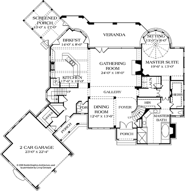 Dream House Plan - European Floor Plan - Main Floor Plan #453-581
