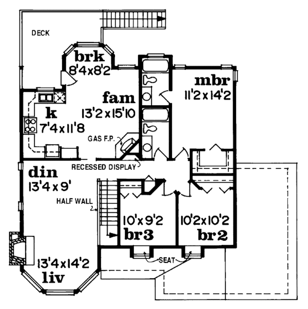House Design - Country Floor Plan - Upper Floor Plan #47-797