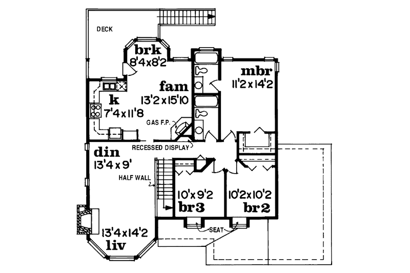 Home Plan - Floor Plan - Upper Floor for Country House Plan #47-797 - 3 bed, 2 bath