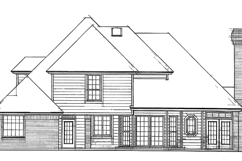 House Blueprint - Exterior - Rear Elevation for Traditional House Plan #310-1051 - 3 bed, 2.5 bath