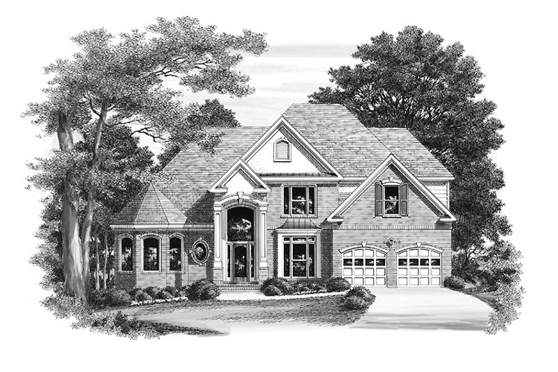 House Blueprint - Exterior - Front Elevation 3 for Traditional House Plan #927-773 - 4 bed, 3.5 bath