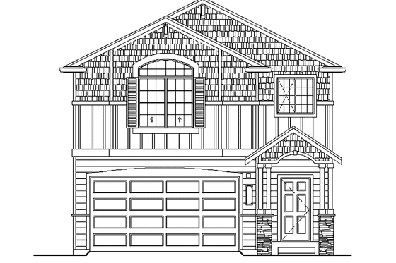 Exterior - Front Elevation 3 for Contemporary House Plan #951-7 - 4 bed, 2.5 bath