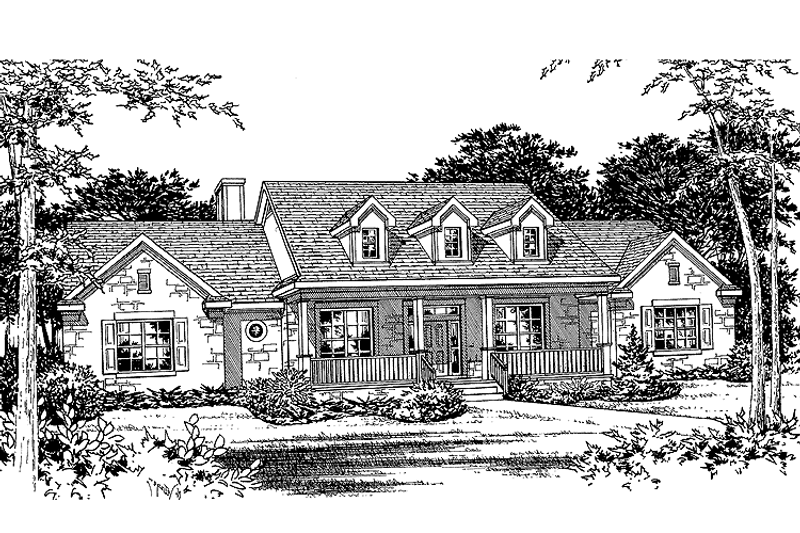Architectural House Design - Country Exterior - Front Elevation Plan #472-207