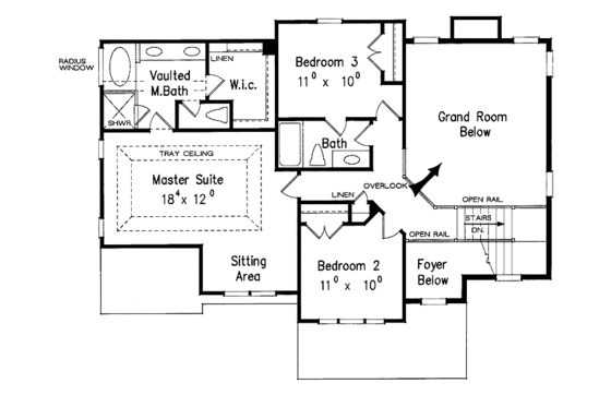 Floor Plan - Upper Floor for Country House Plan #927-618 - 3 bed, 2.5 bath